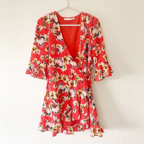 Zara Floral Wrap Romper Dress - Picture 8 of 15